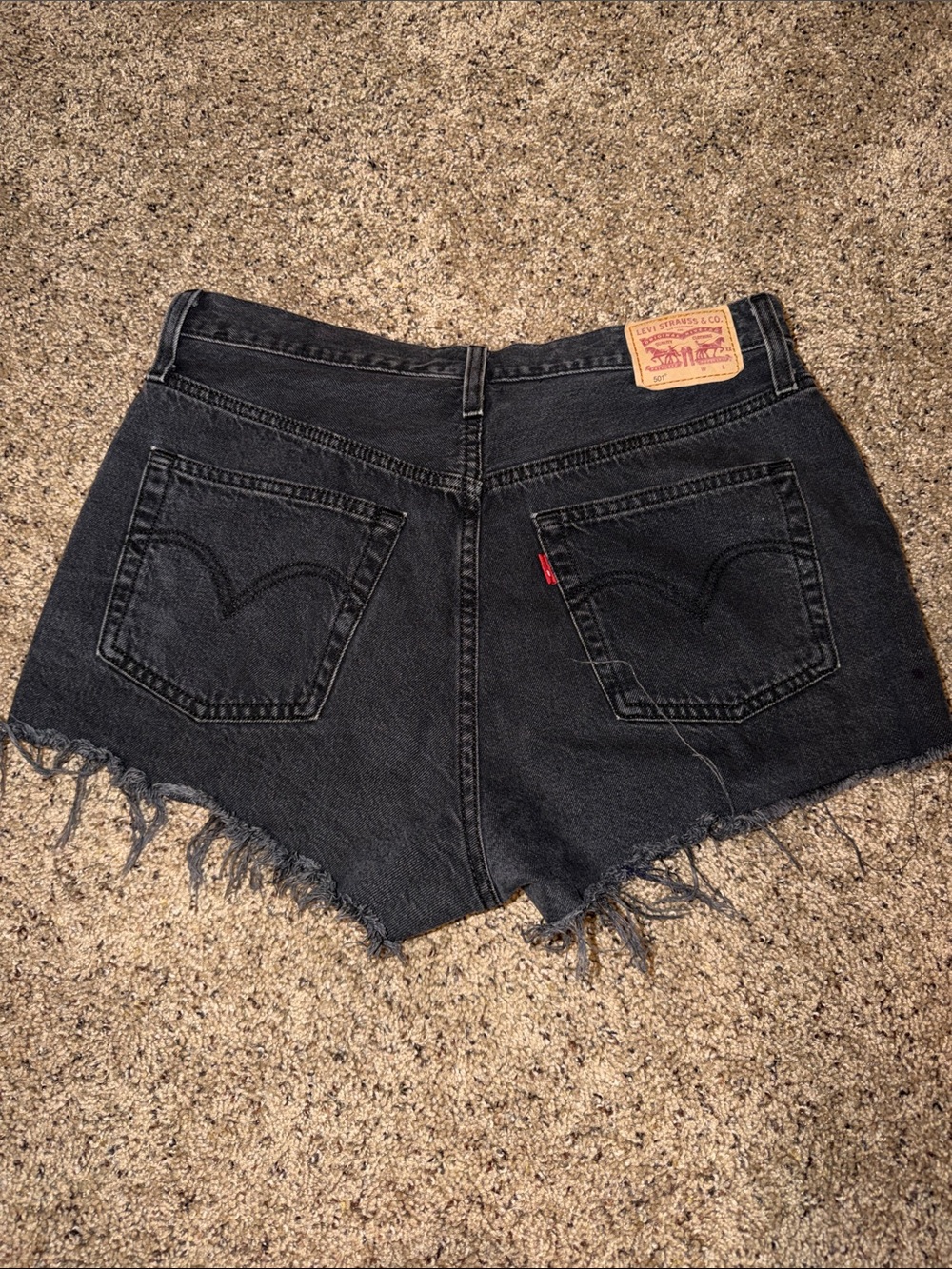 Levi's Black Distressed High-Rise Jean Shorts
